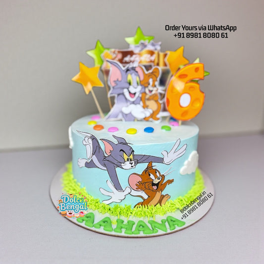 Tom and Jerry Cartoon Theme Cake