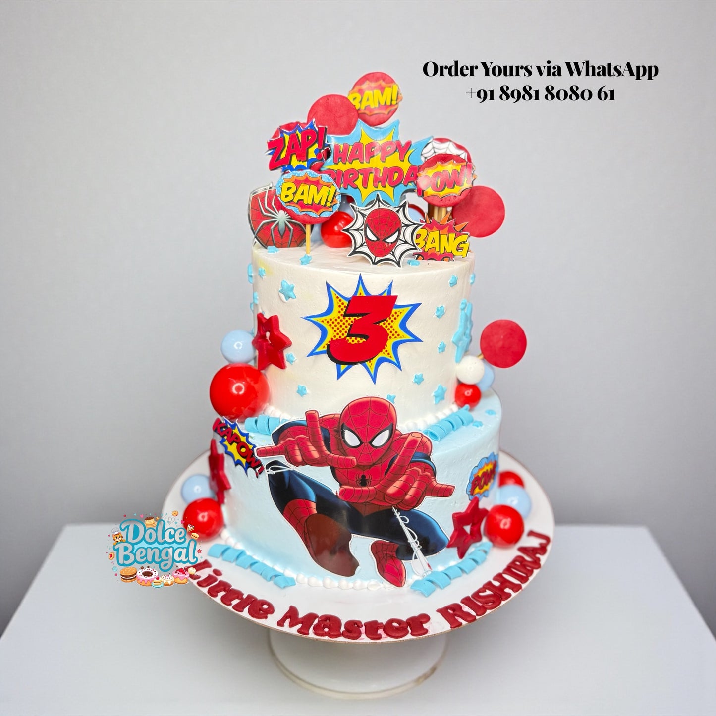 Spiderman Two-Tier Birthday Cake