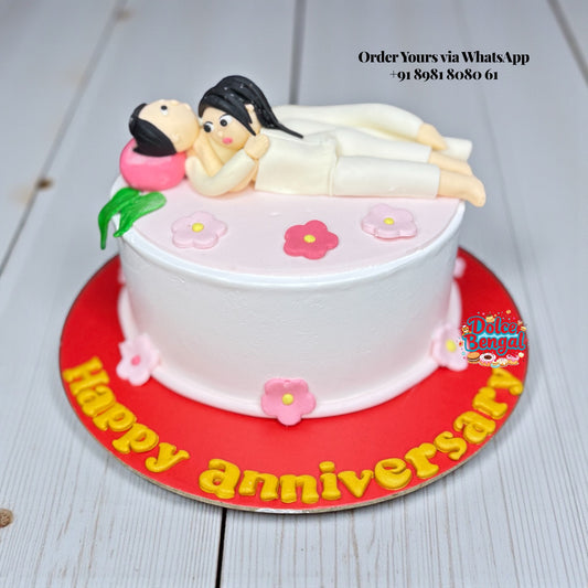 Romantic Couple Anniversary Cake